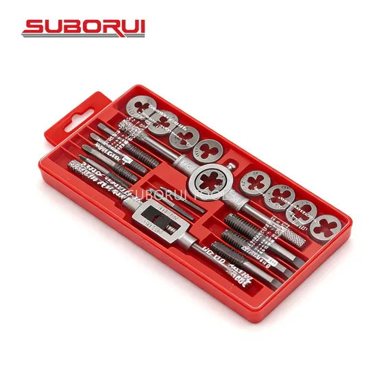 Suborui HSS 20PCS M3-M12 Metric Thread Cutting Tool Kit Tap and Die Set for Metal Repair with Case